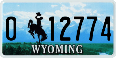 WY license plate 012774