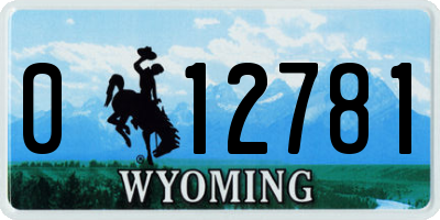 WY license plate 012781