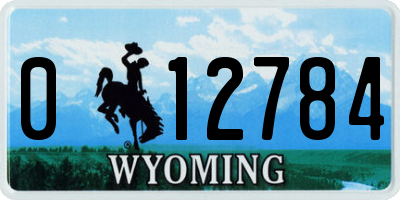WY license plate 012784