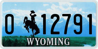 WY license plate 012791