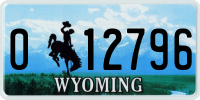 WY license plate 012796