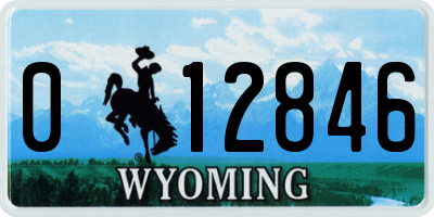 WY license plate 012846