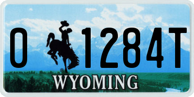 WY license plate 01284T