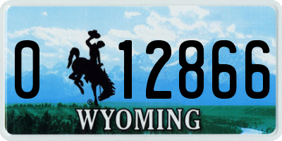 WY license plate 012866