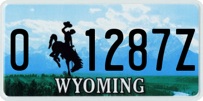 WY license plate 01287Z