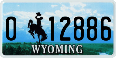 WY license plate 012886