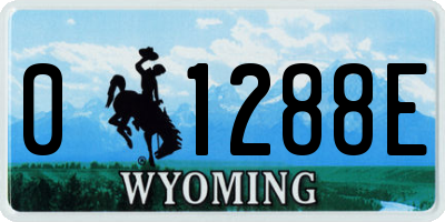 WY license plate 01288E