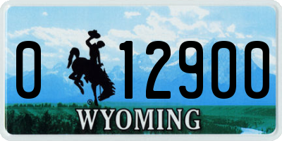 WY license plate 012900