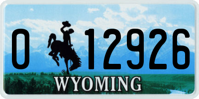 WY license plate 012926