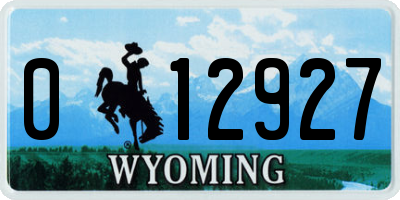 WY license plate 012927