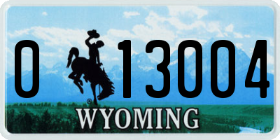 WY license plate 013004