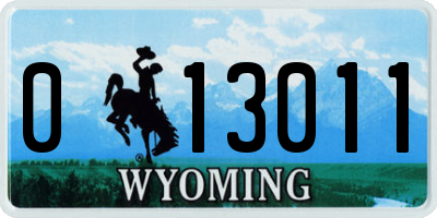 WY license plate 013011