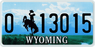 WY license plate 013015