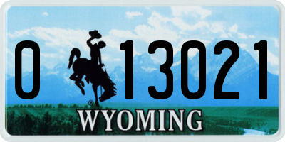 WY license plate 013021