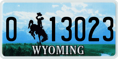 WY license plate 013023