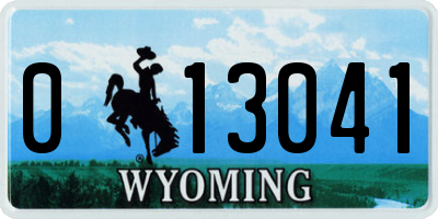 WY license plate 013041