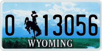 WY license plate 013056