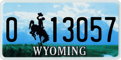 WY license plate 013057