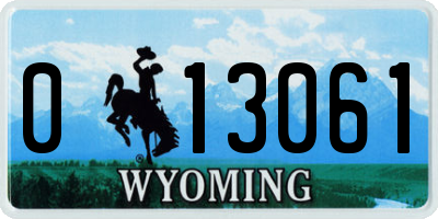WY license plate 013061