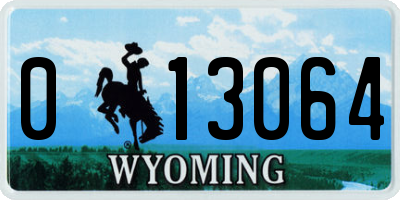 WY license plate 013064