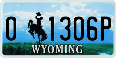 WY license plate 01306P