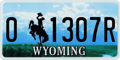 WY license plate 01307R