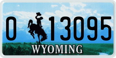 WY license plate 013095