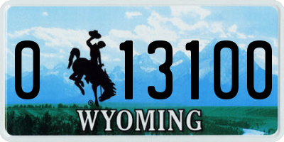 WY license plate 013100