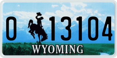 WY license plate 013104