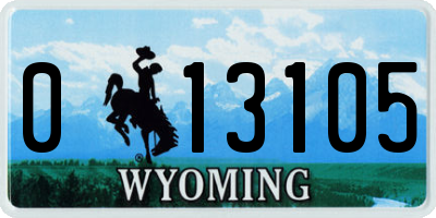 WY license plate 013105