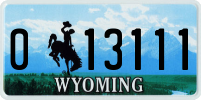 WY license plate 013111