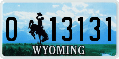 WY license plate 013131