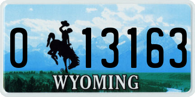 WY license plate 013163