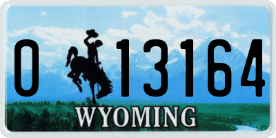 WY license plate 013164