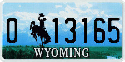 WY license plate 013165