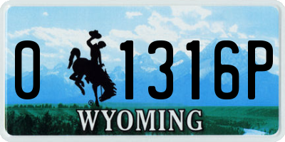 WY license plate 01316P