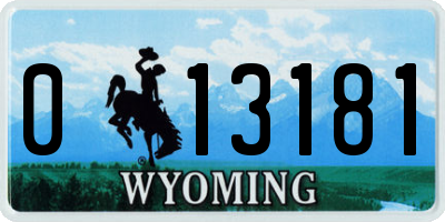 WY license plate 013181
