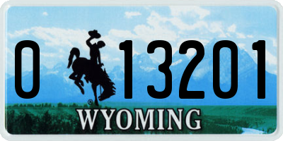 WY license plate 013201