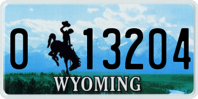 WY license plate 013204