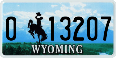 WY license plate 013207