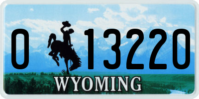 WY license plate 013220