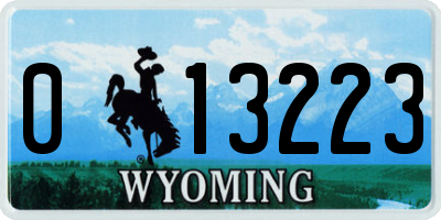 WY license plate 013223