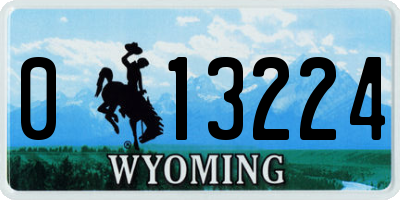 WY license plate 013224