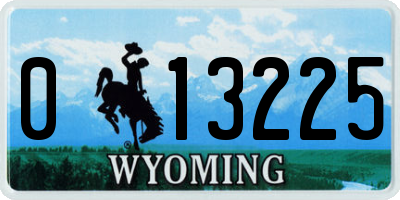 WY license plate 013225