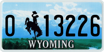 WY license plate 013226