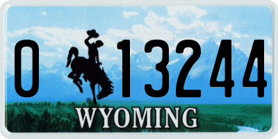 WY license plate 013244