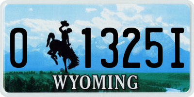 WY license plate 01325I