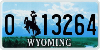 WY license plate 013264