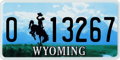 WY license plate 013267