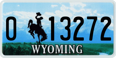 WY license plate 013272